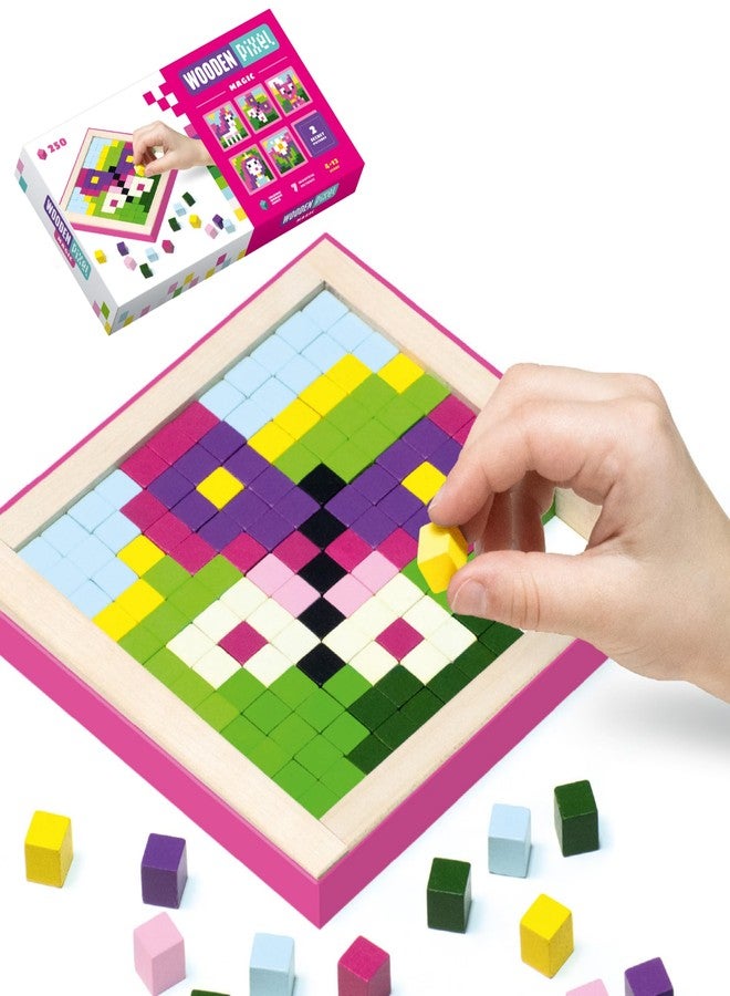 كيوبيكا مكعبات خشبية فسيفسائية من كيوبيكا - أحجية مونتيسوري للأطفال الصغار - أحجية خشبية مكونة من 250 قطعة للأطفال الصغار - أحجية تعليمية مناسبة للسفر للأطفال من عمر سنتين إلى أربع سنوات - خشب معتمد من مجلس رعاية الغابات، دهانات ألمانية مائية - Image 1